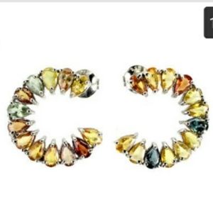 Genuine Multi Sapphire Earrings Y5